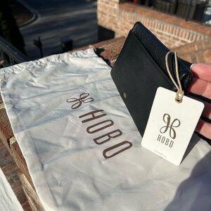 HOBO Black Leather Wallet with Gold Accents-NWT